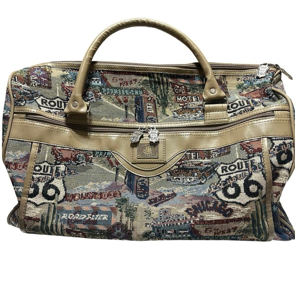 Vintage Pioneer Express Route 66 Tapestry Bag Weekender Duffel Travel Luggage